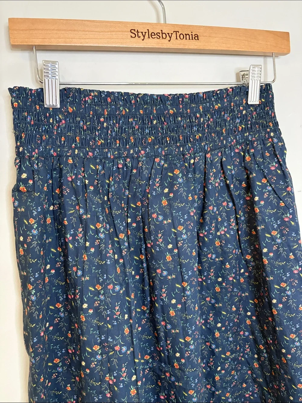Garnet Hill Organic cotton Navy Blue Pockets Sz M - Picture 5 of 11